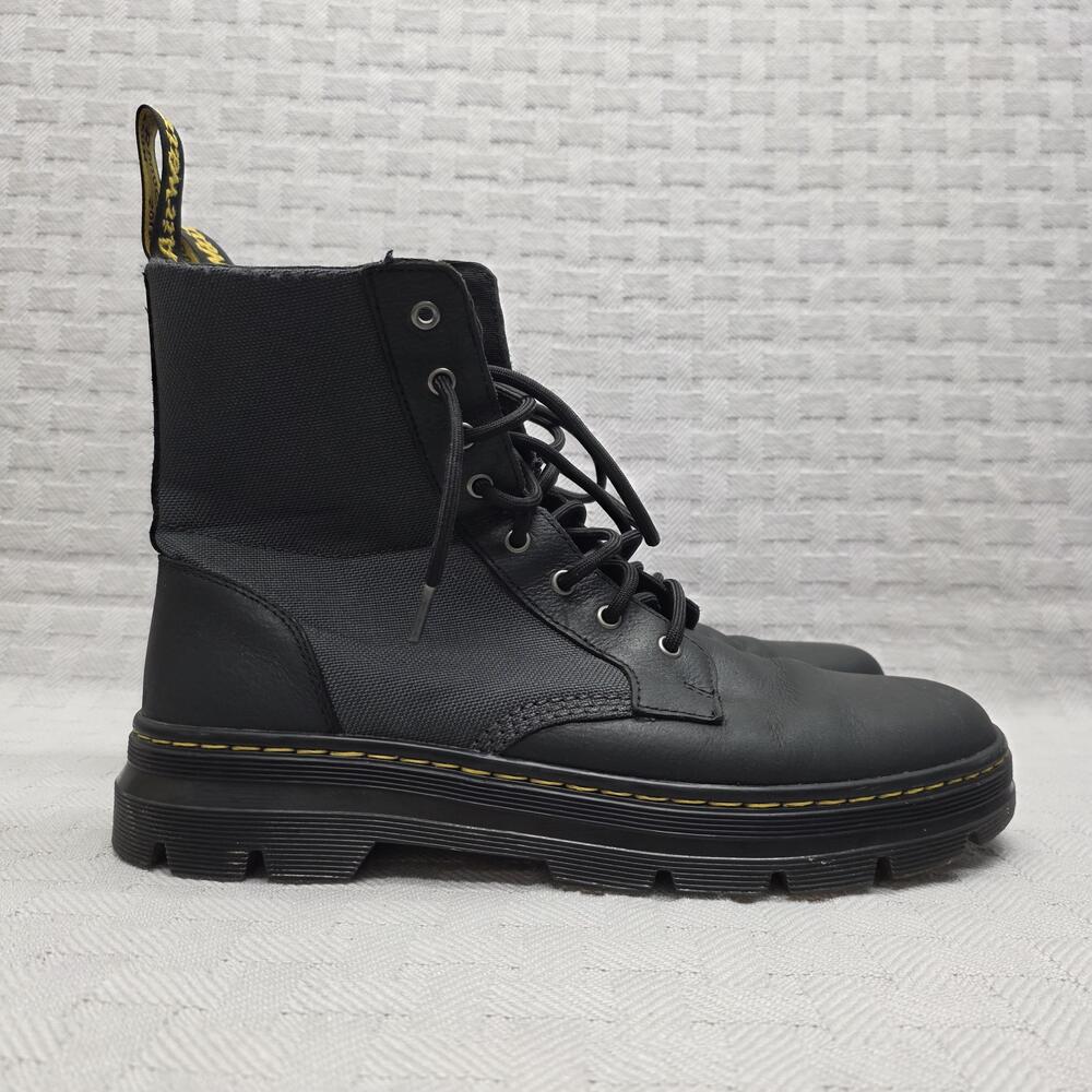 Dr. Martens Combs 2 Boots Mens Size 11 Black Combat Lace Up Leather Padded JY004